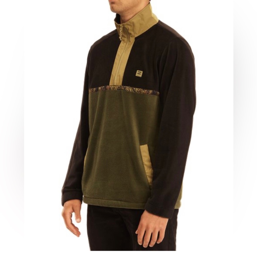 NWT Billabong Block Boundary Pullover Sweatshirt- Men’s Size Small Dark Olive - Picture 3 of 5